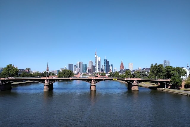 A bridge over the river in Frankfurt