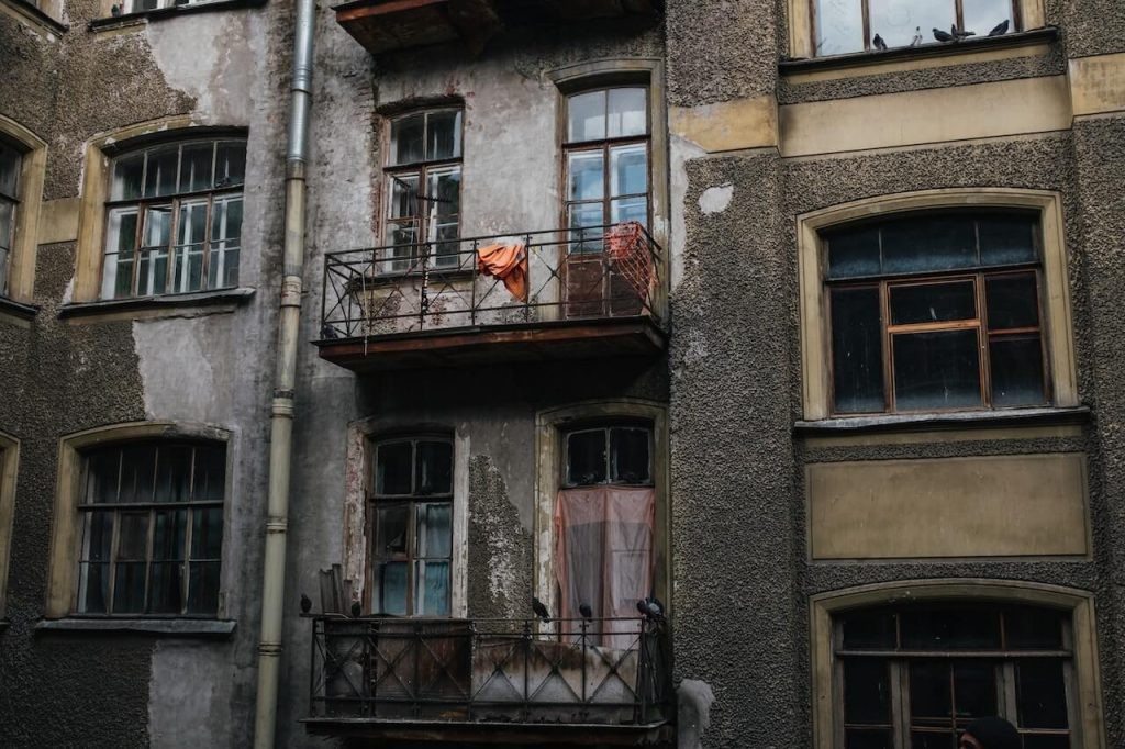 jewish ghetto neighborhood with weathered walls
